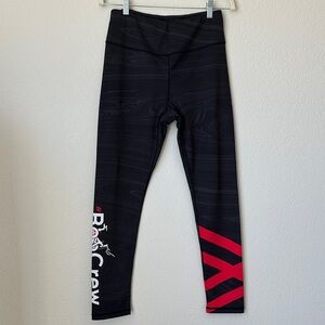 Peloton Boo Crew Kali Leggings Black Red Graphic Cycling Pants Size L
